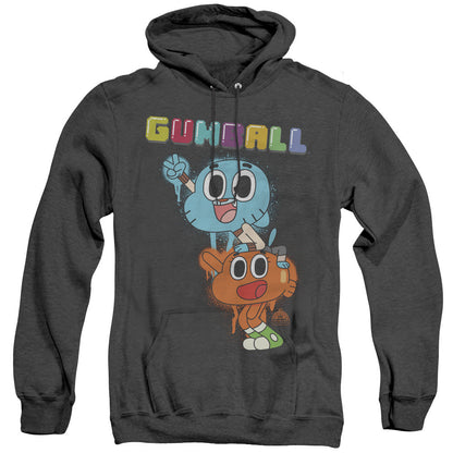 Amazing World Of Gumball Gumball Spray Heather Mens Hoodie Black