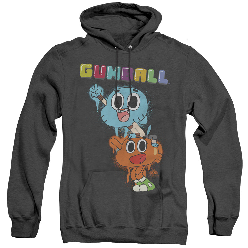 Amazing World Of Gumball Gumball Spray Heather Mens Hoodie Black