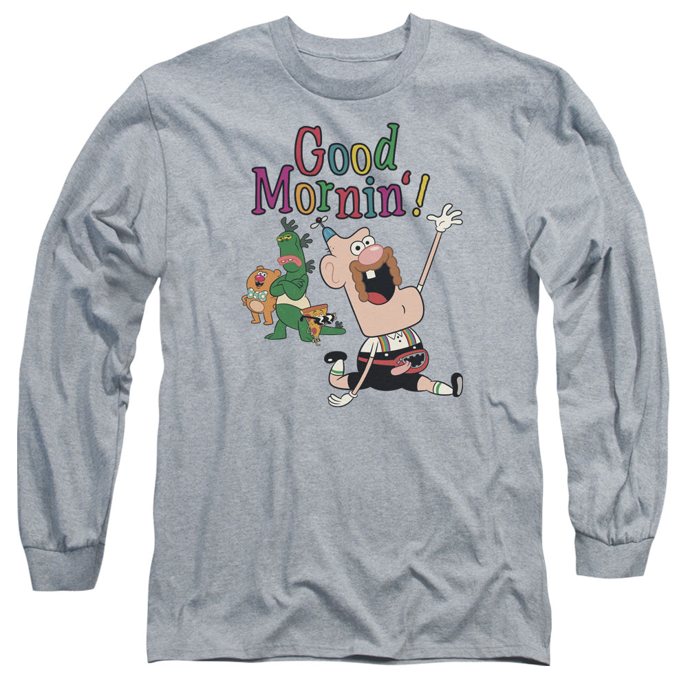 Uncle Grandpa Good Mornin Mens Long Sleeve Shirt Athletic Heather
