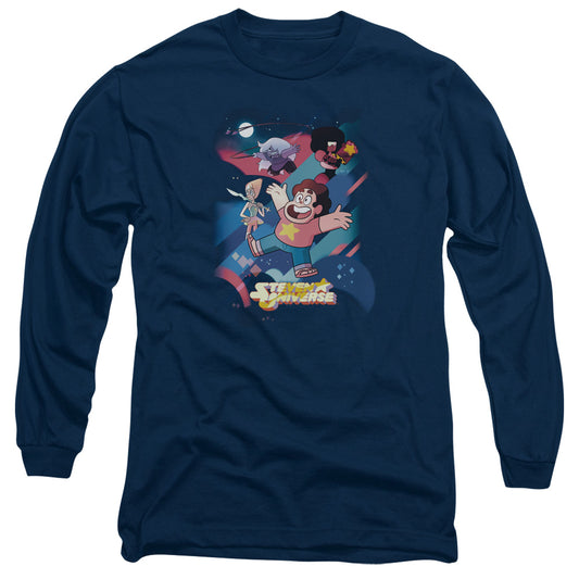 Steven Universe Group Shot Mens Long Sleeve Shirt Navy Officially Licensed