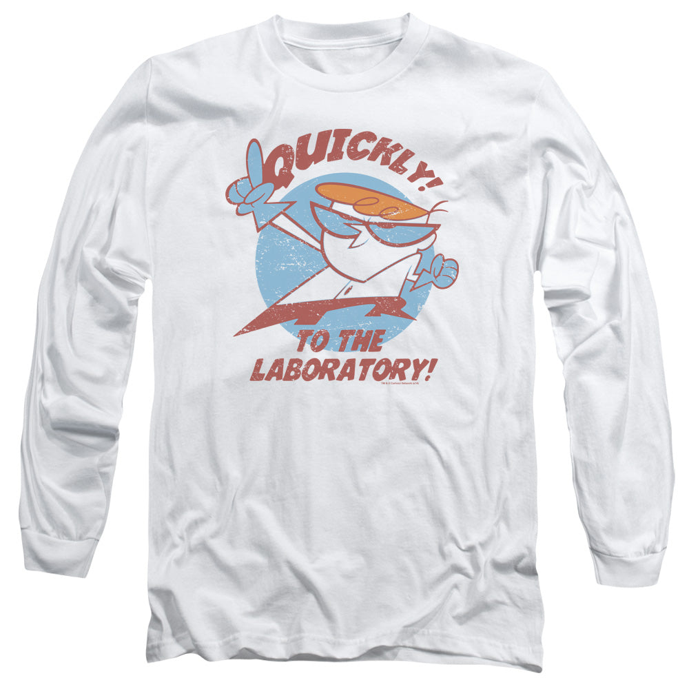Dexters Laboratory Quickly Mens Long Sleeve Shirt White