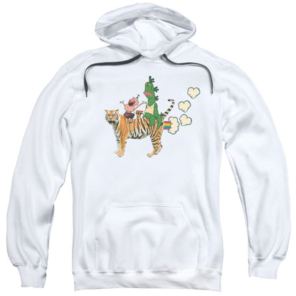 Uncle Grandpa Fart Hearts Mens Hoodie White
