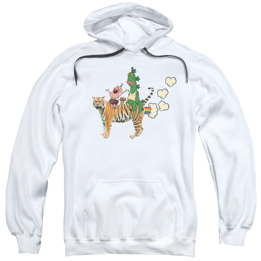 Uncle Grandpa Fart Hearts Mens Hoodie White