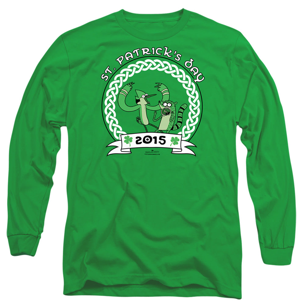 Regular Show St Pats 2014 Mens Long Sleeve Shirt Kelly Green Officially Licensed