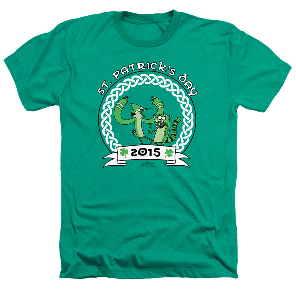 Regular Show St Pats 2014 Heather Mens T Shirt Kelly Green