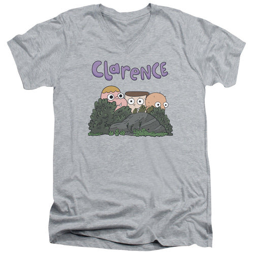 Clarence Gang Mens Slim Fit V Neck T Shirt Athletic Heather