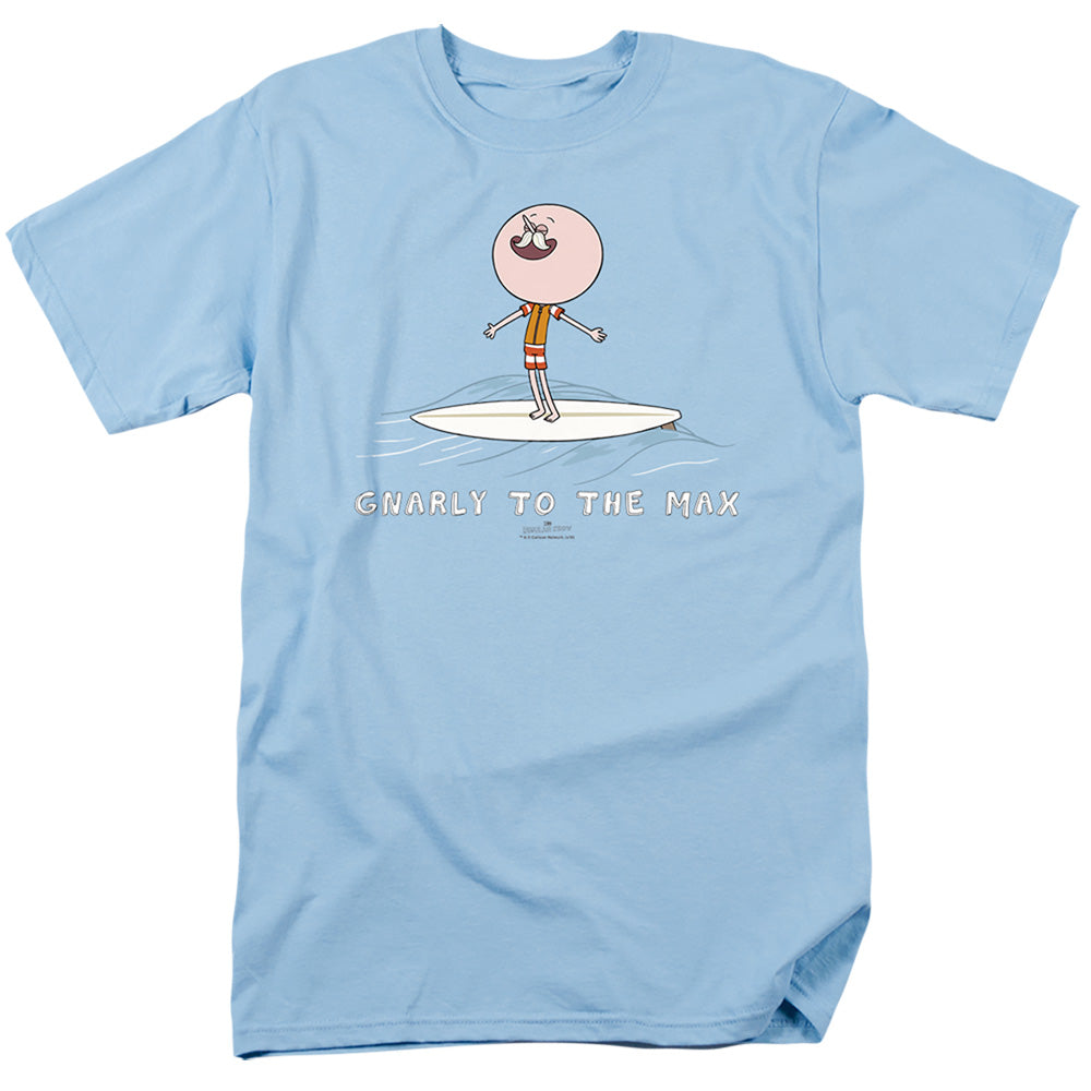 Regular Show Gnarly Mens T Shirt Light Blue