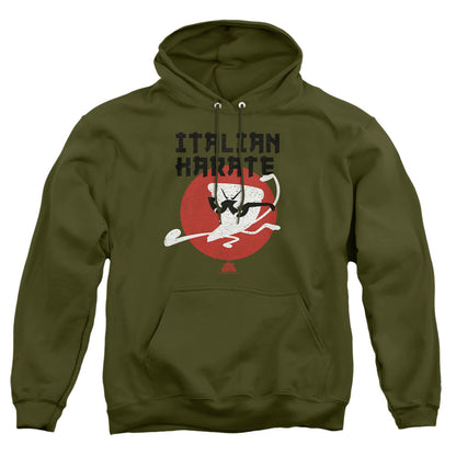 Uncle Grandpa  Italian Karate Mens Hoodie Military Green