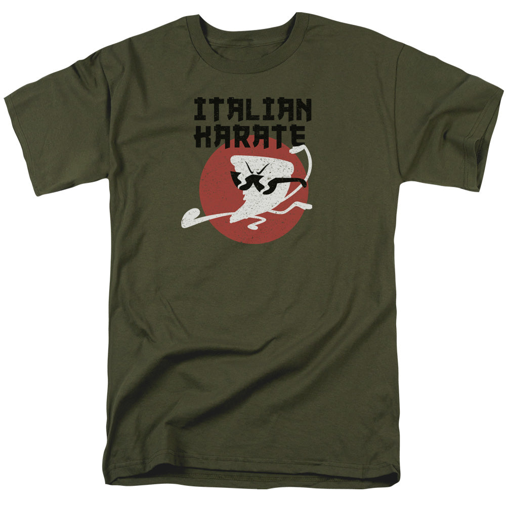 Uncle Grandpa  Italian Karate Mens T Shirt Military Green