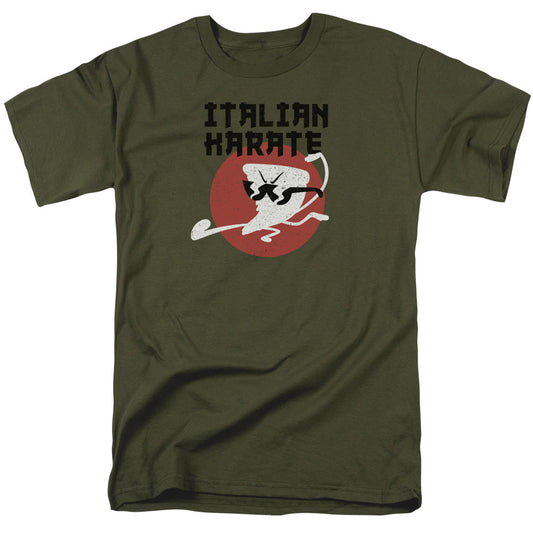 Uncle Grandpa  Italian Karate Mens T Shirt Military Green