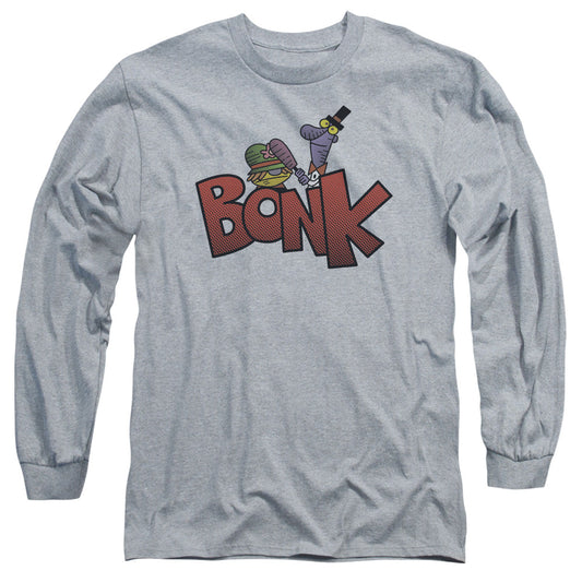 Dexters Laboratory Bonk Mens Long Sleeve Shirt Athletic Heather Officially Licensed