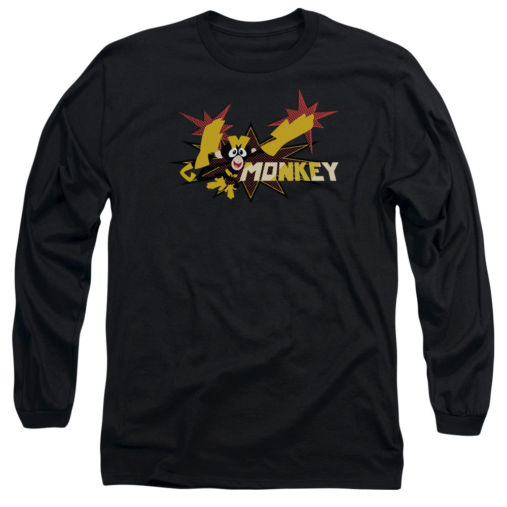 Dexterss Laboratory Monkey Mens Long Sleeve Shirt Black Officially Licensed