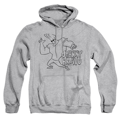 Johnny Bravo Jb Line Art Mens Hoodie Athletic Heather