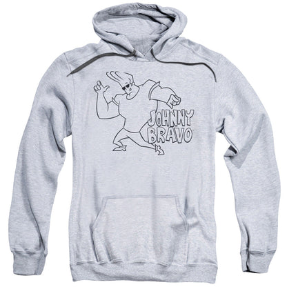 Johnny Bravo Jb Line Art Mens Hoodie Athletic Heather