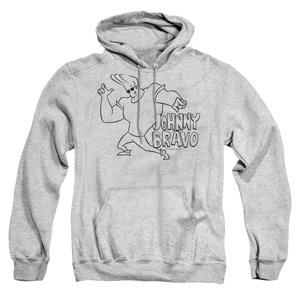 Johnny Bravo Jb Line Art Mens Hoodie Athletic Heather