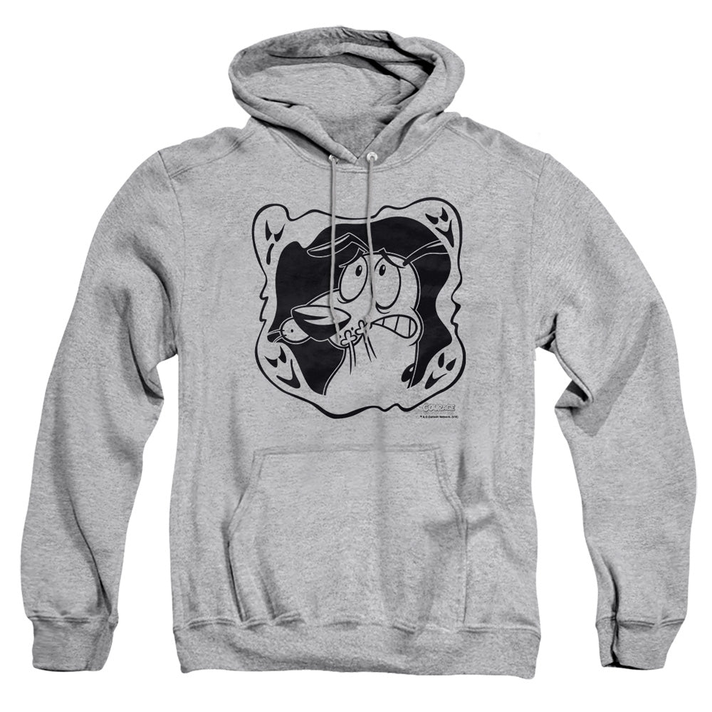 Courage The Cowardly Dog Ghost Frame Mens Hoodie Athletic Heather