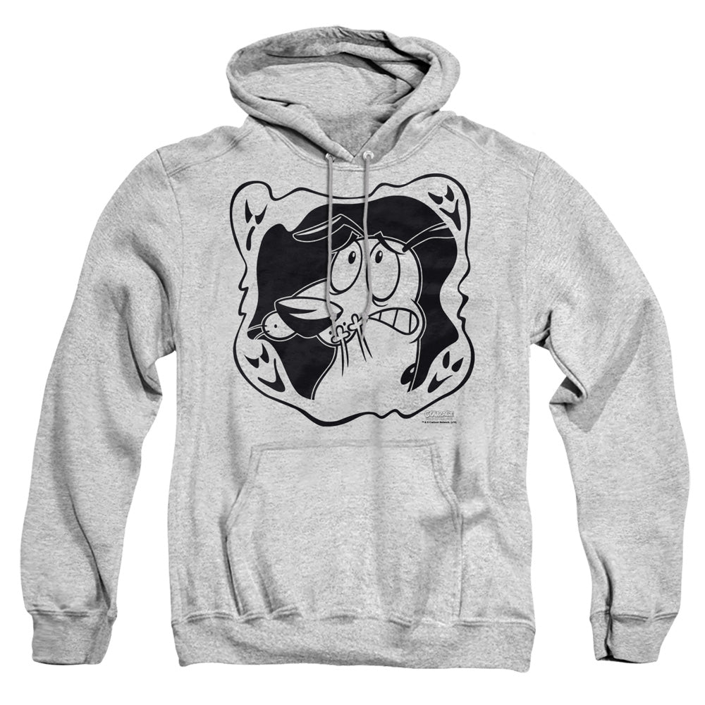 Courage The Cowardly Dog Ghost Frame Mens Hoodie Athletic Heather