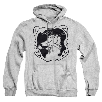 Courage The Cowardly Dog Ghost Frame Mens Hoodie Athletic Heather
