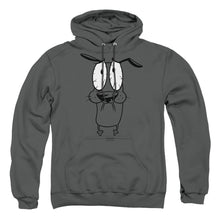 Load image into Gallery viewer, Courage The Cowardly Dog Scared Mens Hoodie Charcoal
