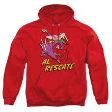 Load image into Gallery viewer, Cow And Chicken Al Rescate Mens Hoodie Red

