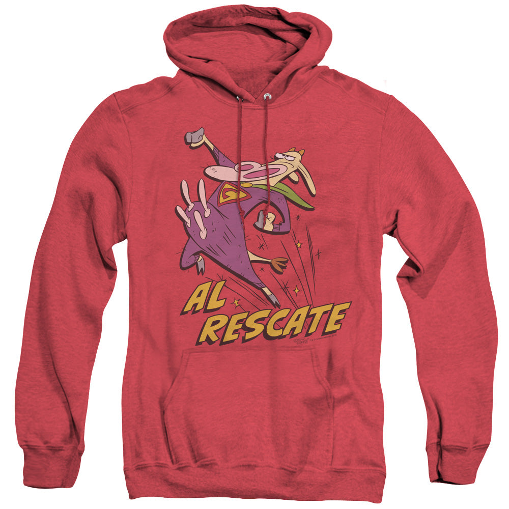 Cow And Chicken Al Rescate Heather Mens Hoodie Red