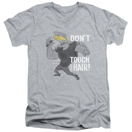 Johnny Bravo Hair Mens Slim Fit V Neck T Shirt Athletic Heather