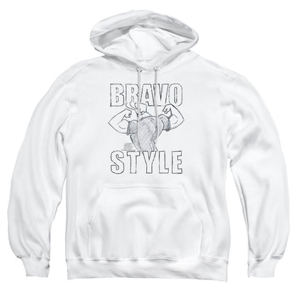Johnny Bravo Bravo Style Mens Hoodie White