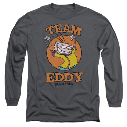 Ed Edd N Eddy Team Eddy Mens Long Sleeve Shirt Charcoal Officially Licensed