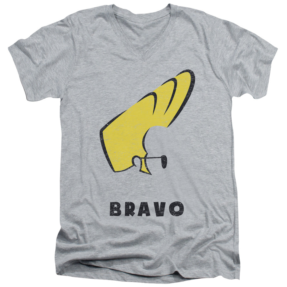 Johnny Bravo Johnny Hair Mens Slim Fit V Neck T Shirt Athletic Heather