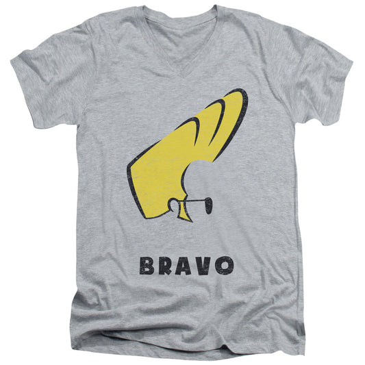Johnny Bravo Johnny Hair Mens Slim Fit V Neck T Shirt Athletic Heather