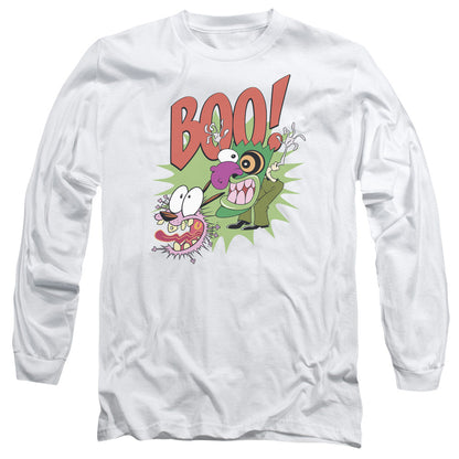 Courage The Cowardly Dog Stupid Dog Mens Long Sleeve Shirt White Officially Licensed
