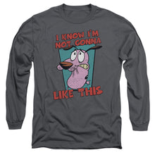 Load image into Gallery viewer, Courage The Cowardly Dog Not Gonna Like Mens Long Sleeve Shirt Charcoal Officially Licensed
