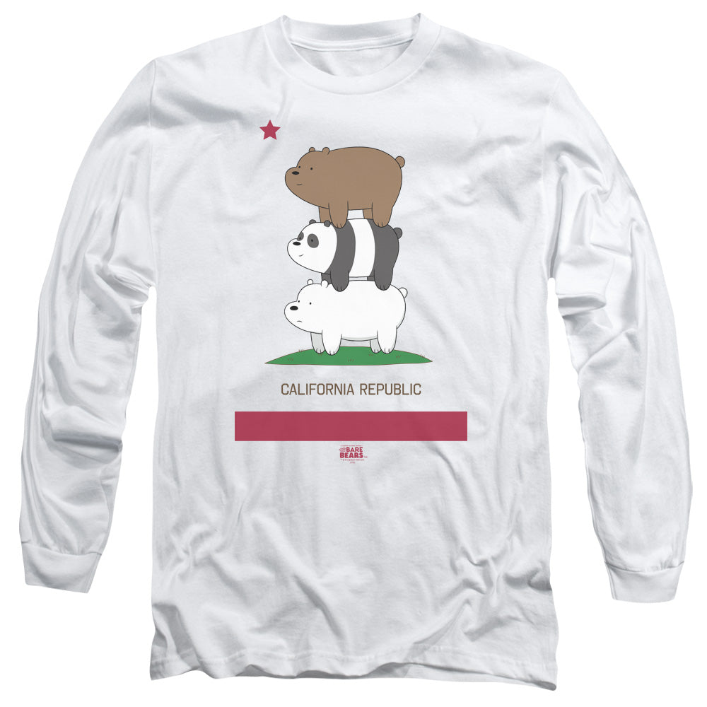 We Bare Bears Cali Stack Mens Long Sleeve Shirt White