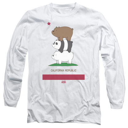 We Bare Bears Cali Stack Mens Long Sleeve Shirt White