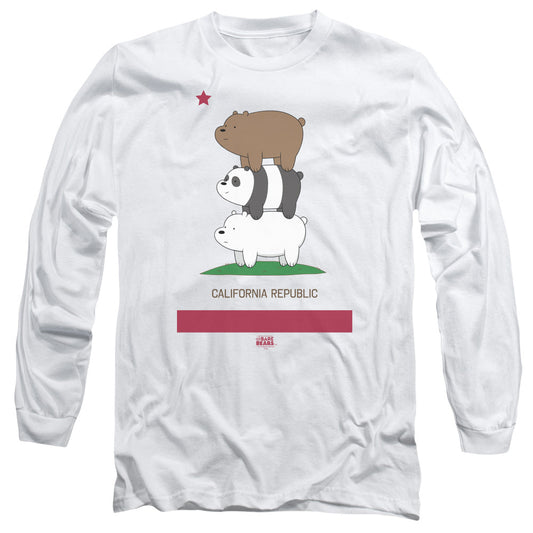 We Bare Bears Cali Stack Mens Long Sleeve Shirt White