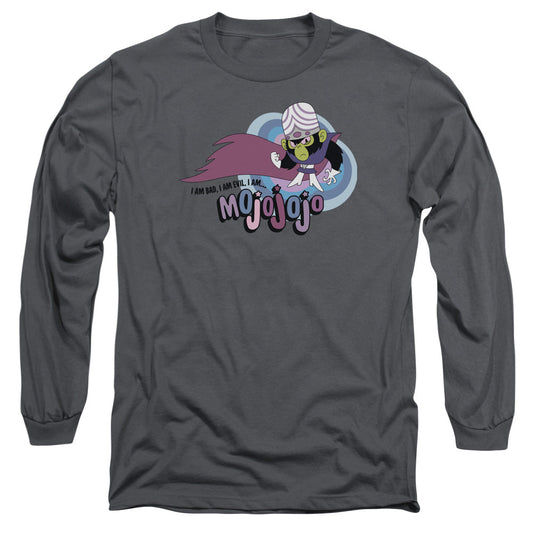 Powerpuff Girls I Am Bad I Am Evil Mens Long Sleeve Shirt Charcoal