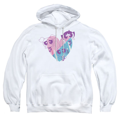 Powerpuff Girls Powerpuff Heart Mens Hoodie White