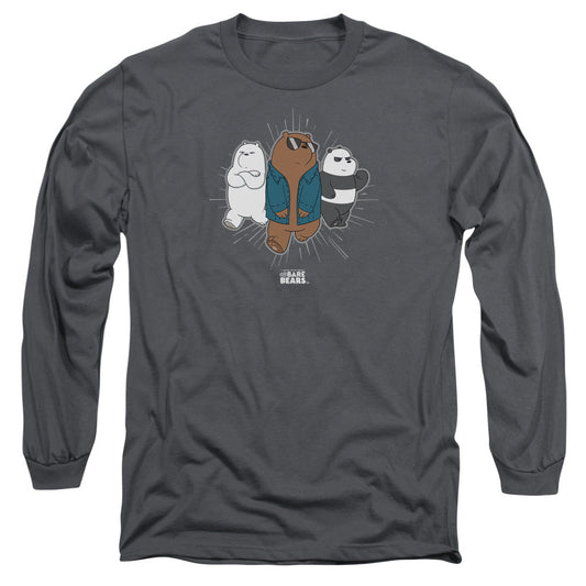 We Bare Bears Jacket Mens Long Sleeve Shirt Charcoal Officially Licensed