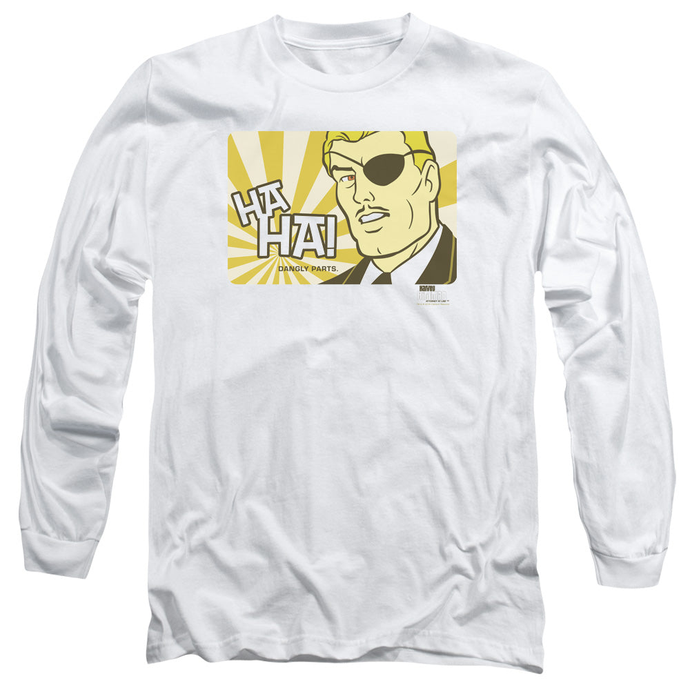 Harvey Birdman Phil Ken Sebben Mens Long Sleeve Shirt White Officially Licensed