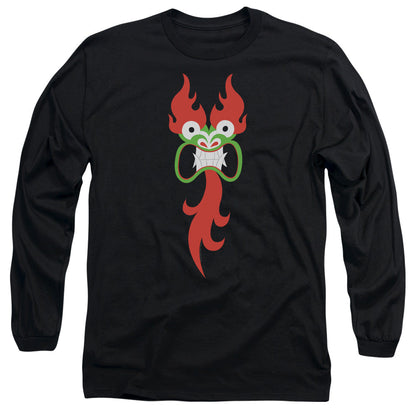 Samurai Jack Aku Face Mens Long Sleeve Shirt Black