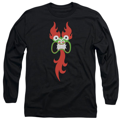 Samurai Jack Aku Face Mens Long Sleeve Shirt Black Officially Licensed