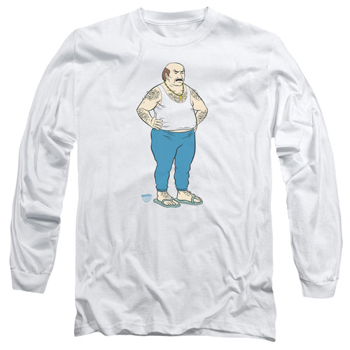 Aqua Teen Hunger Force Carl Mens Long Sleeve Shirt White