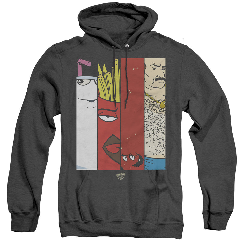 Aqua Teen Hunger Force Group Tiles Heather Mens Hoodie Black
