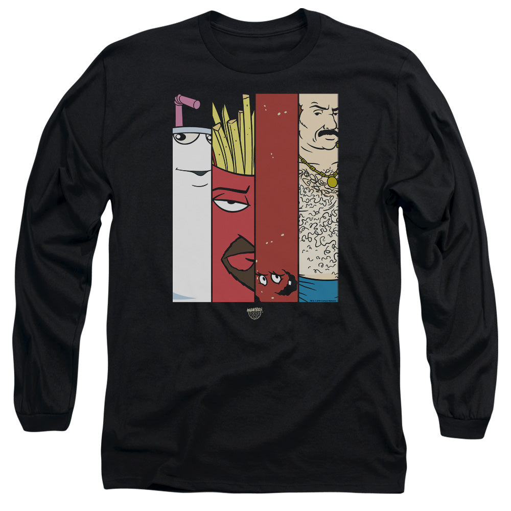 Aqua Teen Hunger Force Group Tiles Mens Long Sleeve Shirt Black