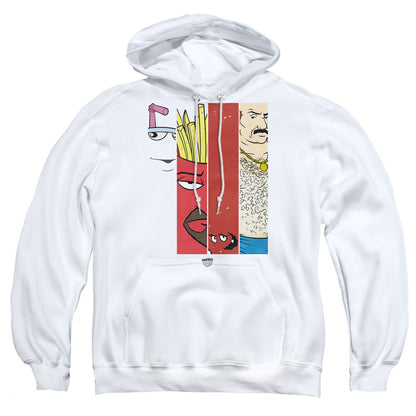 Aqua Teen Hunger Force Group Tiles Mens Hoodie White