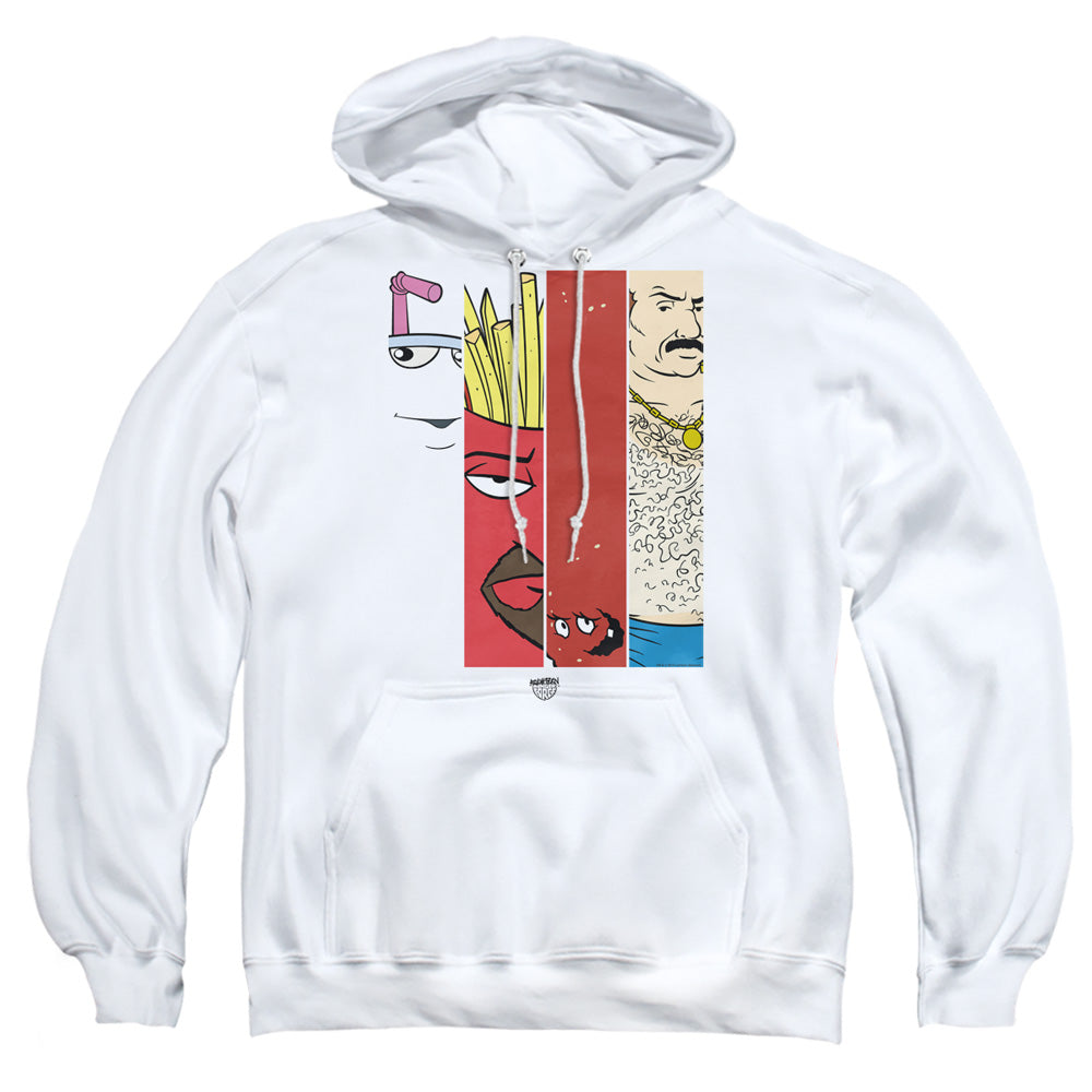 Aqua Teen Hunger Force Group Tiles Mens Hoodie White