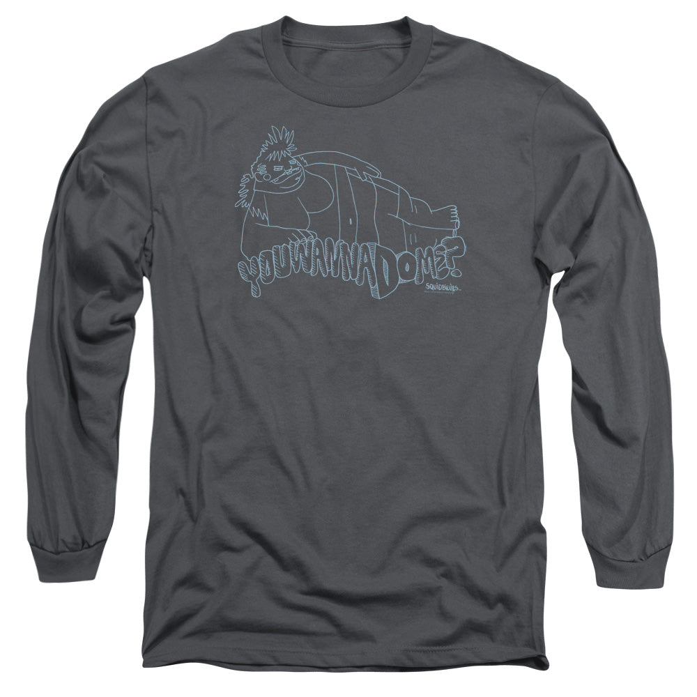 Squidbillies Krystal Mens Long Sleeve Shirt Charcoal Officially Licensed
