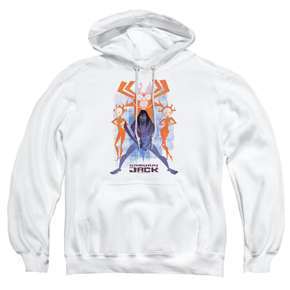 Samurai Jack Jack Vs Evil Mens Hoodie White