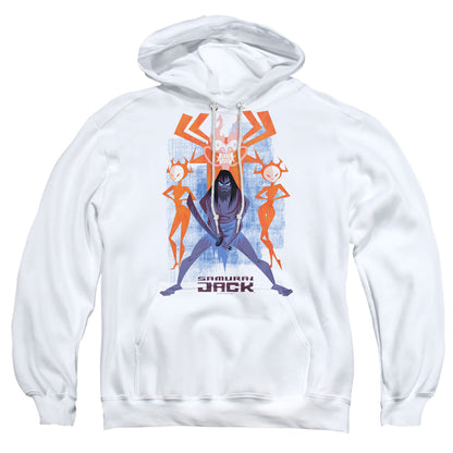 Samurai Jack Jack Vs Evil Mens Hoodie White