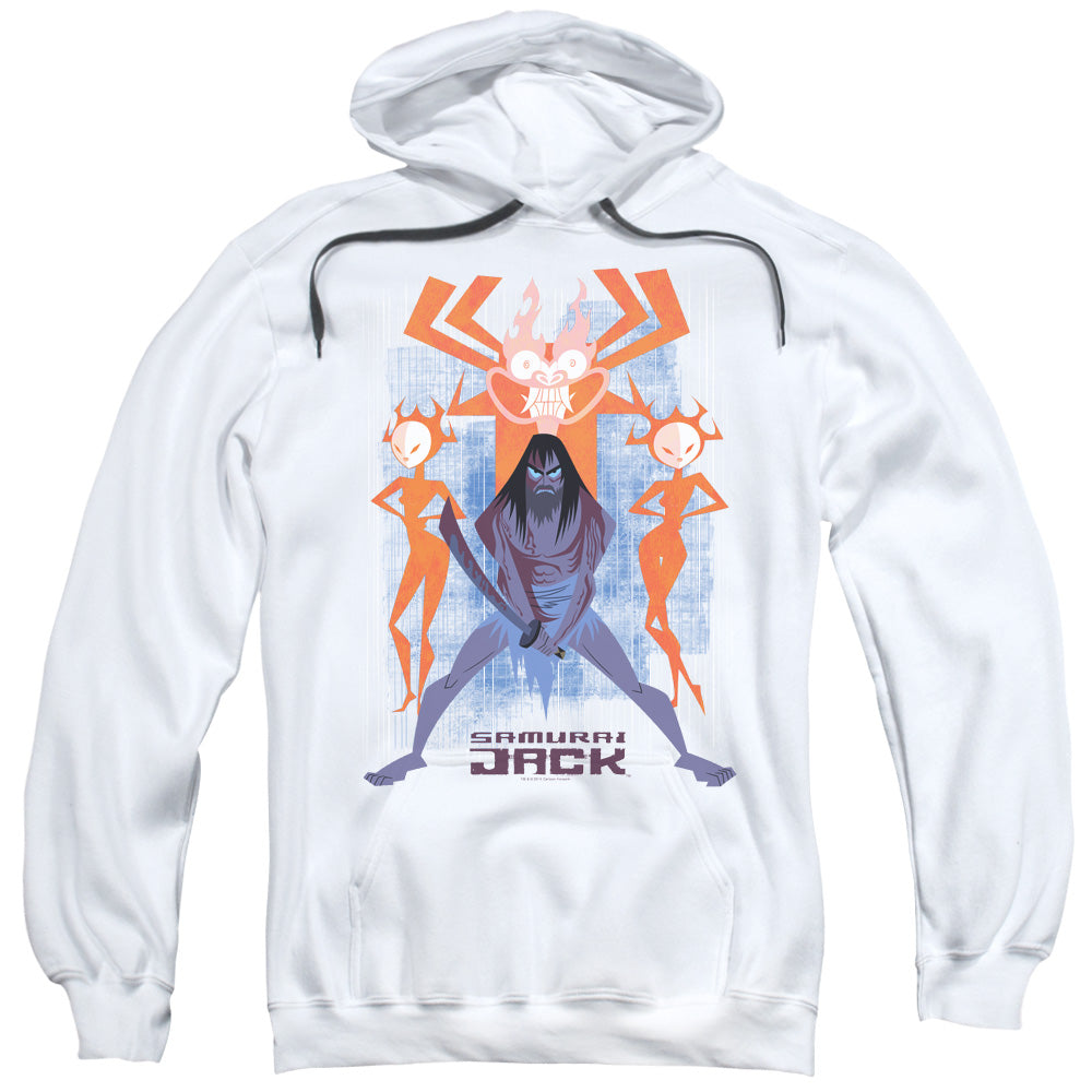 Samurai Jack Jack Vs Evil Mens Hoodie White